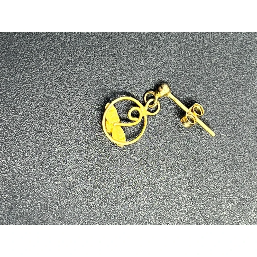 Black Hills Gold RGC 14K Vintage Marked Rose Flower Dangle Petite Earrings